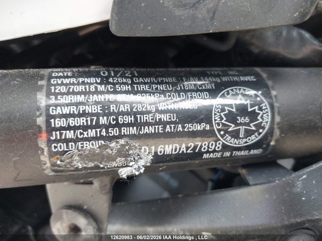 12620983 :رقم المزاد ، JKAENED16MDA27898 vin ، 2021 Kawasaki En650 D مزاد بيع