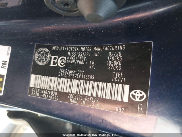 5YFBPRBE7LP118509 Toyota COROLLA LE