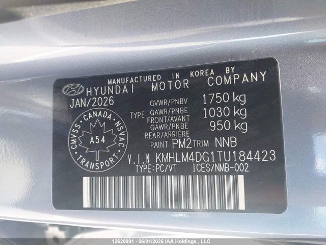 2026 Hyundai Elantra Sel Sport მანქანა იყიდება აუქციონზე, vin: KMHLM4DG1TU184423, აუქციონის ნომერი: 12620991