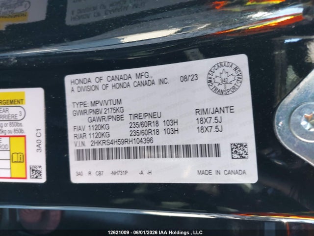 Продаж на аукціоні авто 2024 Honda Cr-v Sport, vin: 2HKRS4H59RH104396, номер лоту: 12621009