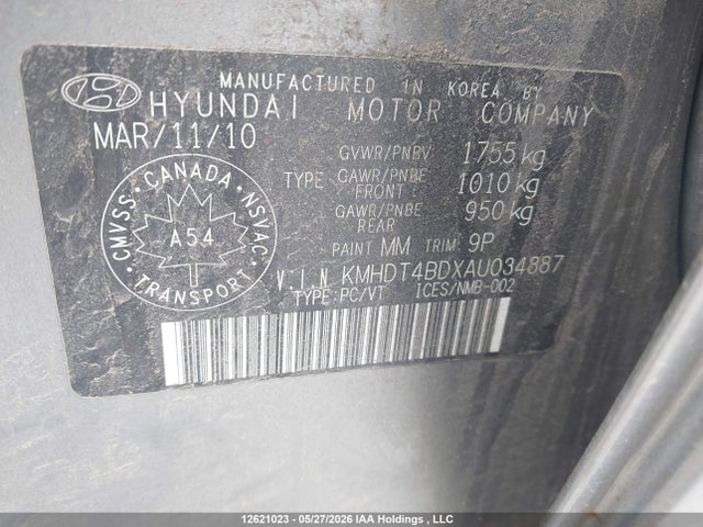 Продаж на аукціоні авто 2010 Hyundai Elantra Gls, vin: KMHDT4BDXAU034887, номер лоту: 12621023