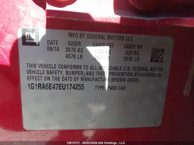 1G1RA6E47EU174255 Chevrolet Volt