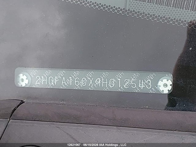 Aukcja sprzedaży 2009 Honda Civic Exl, vin: 2HGFA160X9H012543, numer aukcji: 12621067