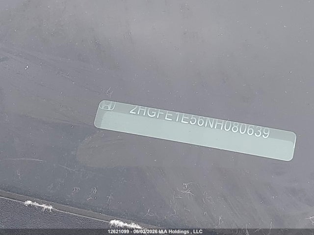 12621099 :رقم المزاد ، 2HGFE1E56NH080639 vin ، 2022 Honda Civic Si Si مزاد بيع