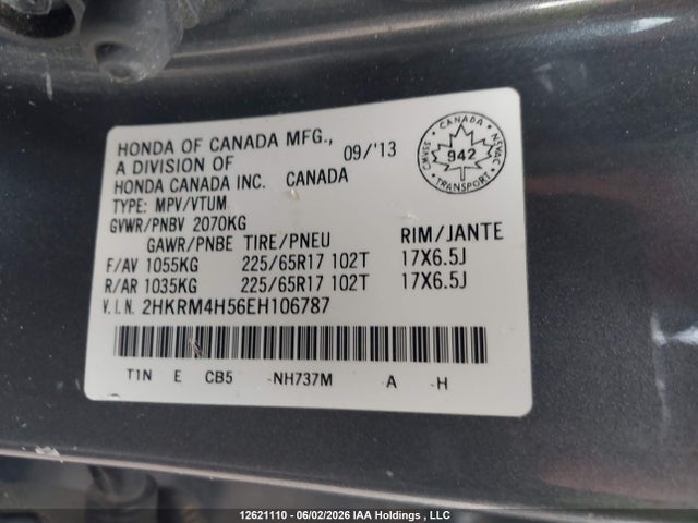 2HKRM4H56EH106787 Honda CR-V EX