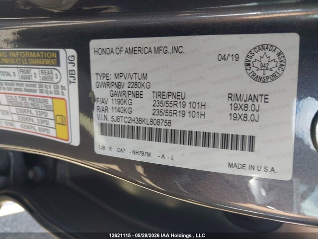 5J8TC2H38KL808758 Acura RDX