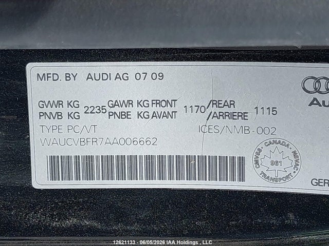 Продажа на аукционе авто 2010 Audi S5, vin: WAUCVBFR7AA006662, номер лота: 12621133