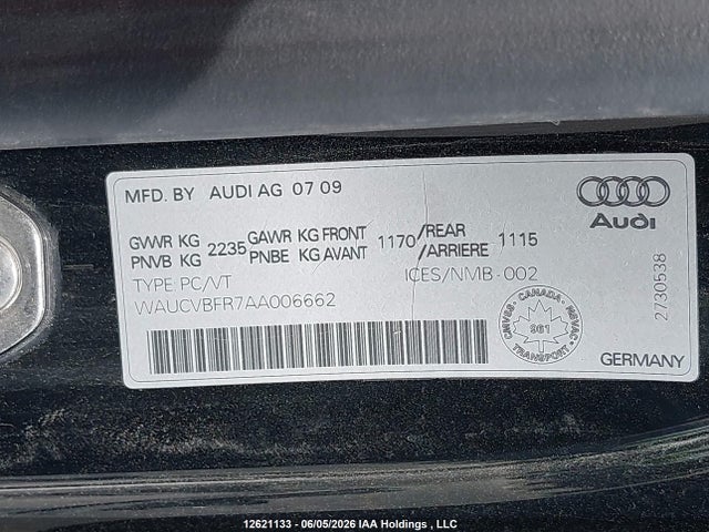 Продажа на аукционе авто 2010 Audi S5, vin: WAUCVBFR7AA006662, номер лота: 12621133