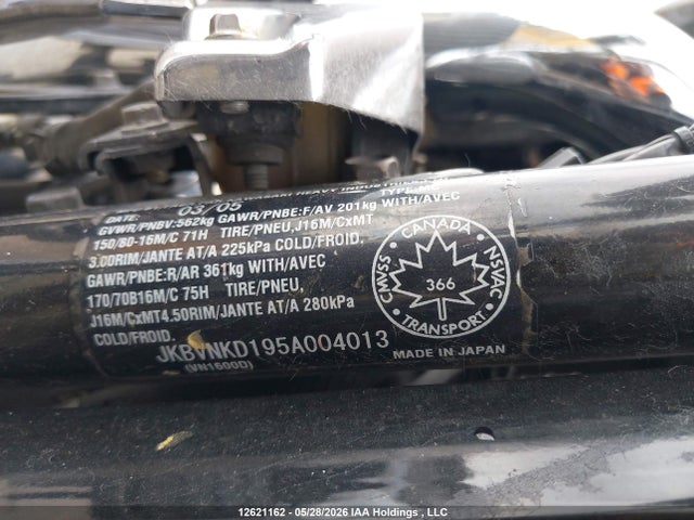 2005 Kawasaki Vn1600 D1 მანქანა იყიდება აუქციონზე, vin: JKBVNKD195A004013, აუქციონის ნომერი: 12621162