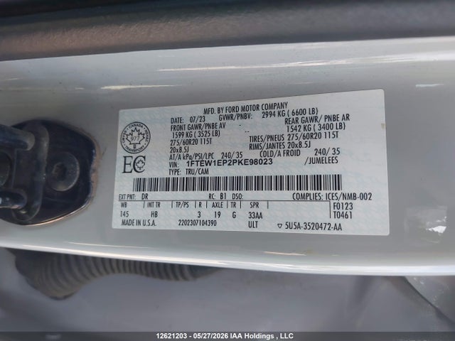 Ford F-150 Lariat 2023 1FTEW1EP2PKE98023 Image 9