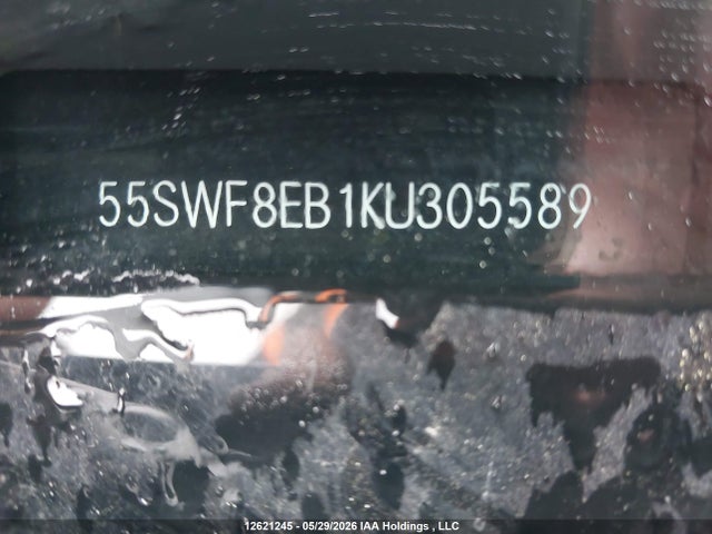 12621245 :رقم المزاد ، 55SWF8EB1KU305589 vin ، 2019 Mercedes-benz C 300 4matic مزاد بيع