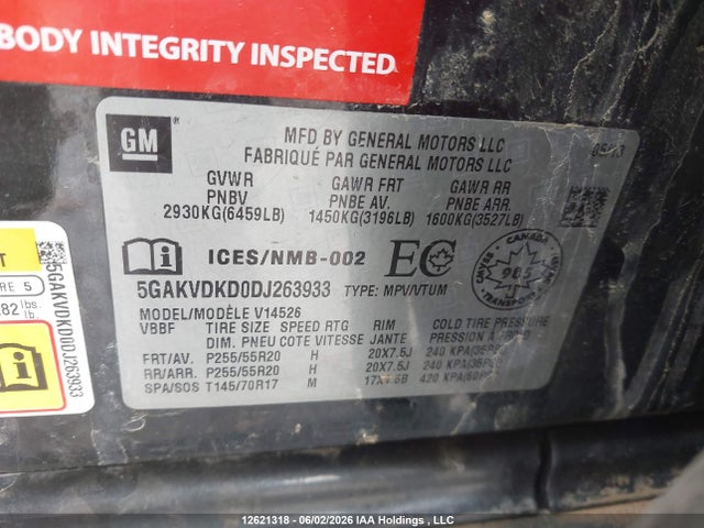 Продажа на аукционе авто 2013 Buick Enclave, vin: 5GAKVDKD0DJ263933, номер лота: 12621318