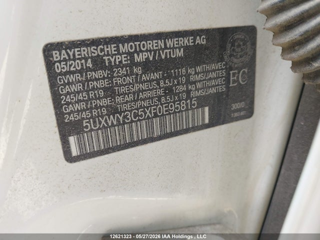 5UXWY3C5XF0E95815 BMW X3 Xdrive28d
