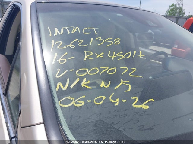 Aukcja sprzedaży 2016 Lexus Rx 450h, vin: 2T2BGMCA9GC007072, numer aukcji: 12621358