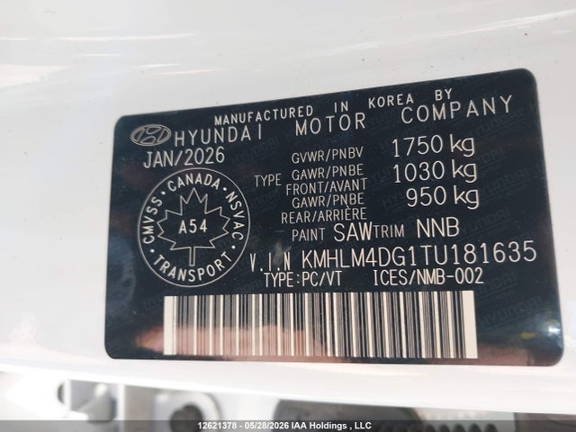 2026 Hyundai Elantra Sel Sport მანქანა იყიდება აუქციონზე, vin: KMHLM4DG1TU181635, აუქციონის ნომერი: 12621378