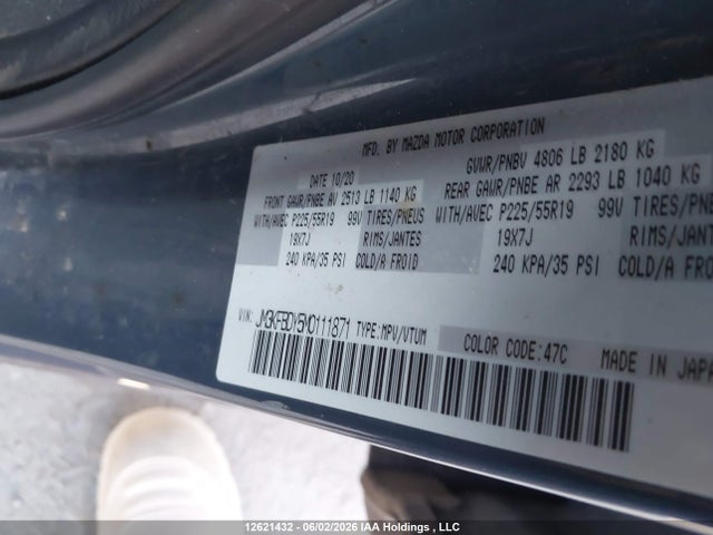 Aukcja sprzedaży 2021 Mazda Cx-5 Gt, vin: JM3KFBDY5M0111871, numer aukcji: 12621432