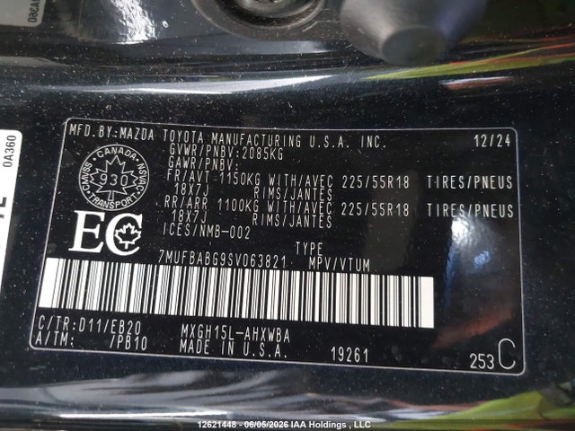 7MUFBABG9SV063821 Toyota Corolla Cross Hybrid Xse