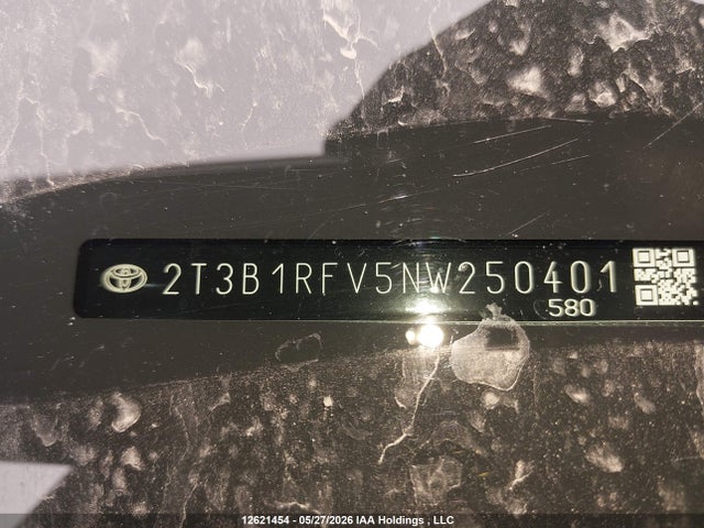2022 Toyota Rav4 Le მანქანა იყიდება აუქციონზე, vin: 2T3B1RFV5NW250401, აუქციონის ნომერი: 12621454