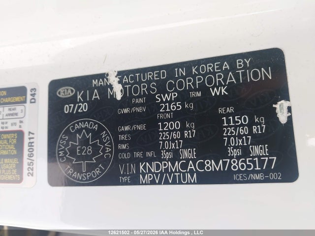 Продаж на аукціоні авто 2021 Kia Sportage Lx/lx S, vin: KNDPMCAC8M7865177, номер лоту: 12621502