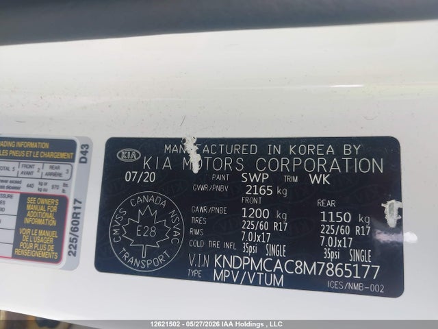 Продаж на аукціоні авто 2021 Kia Sportage Lx/lx S, vin: KNDPMCAC8M7865177, номер лоту: 12621502