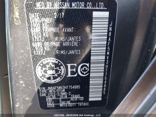 Продаж на аукціоні авто 2017 Nissan Juke Nismo/sl/sv, vin: JN8AF5MV3HT754885, номер лоту: 12621508