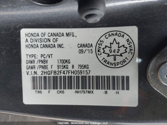 2HGFB2F47FH059157 Honda Civic Lx