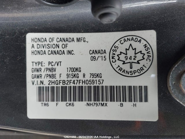 2HGFB2F47FH059157 Honda Civic Lx