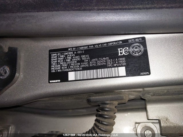 Продажа на аукционе авто 2012 Volvo Xc70 T6, vin: YV4902BZ4C1120636, номер лота: 12621569