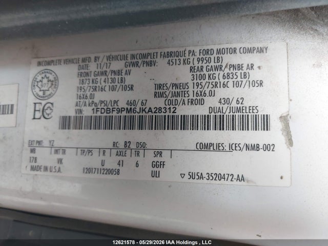 Ford Transit T-350 Hd 2018 1FDBF9PM6JKA28312 Image 18