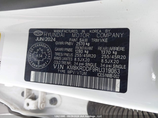 2024 Hyundai Ioniq 5 Preferred Long Range With Ultimate Package მანქანა იყიდება აუქციონზე, vin: KM8KRDDF9RU319063, აუქციონის ნომერი: 12621595