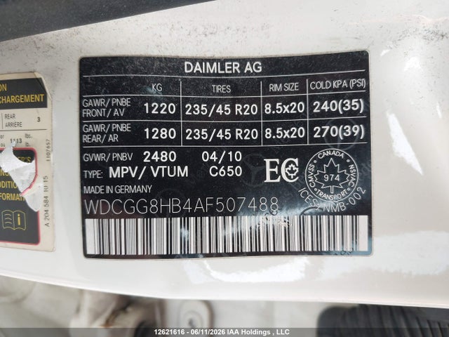 Aukcja sprzedaży 2010 Mercedes-benz Glk 350 4matic, vin: WDCGG8HB4AF507488, numer aukcji: 12621616