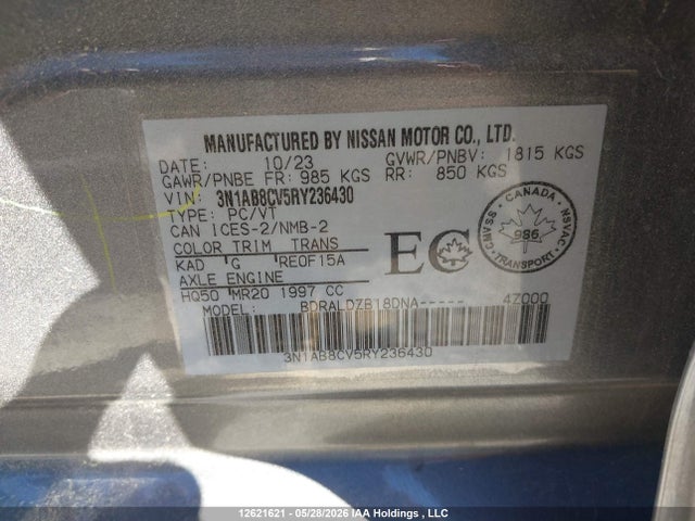 Продаж на аукціоні авто 2024 Nissan Sentra Sv, vin: 3N1AB8CV5RY236430, номер лоту: 12621621