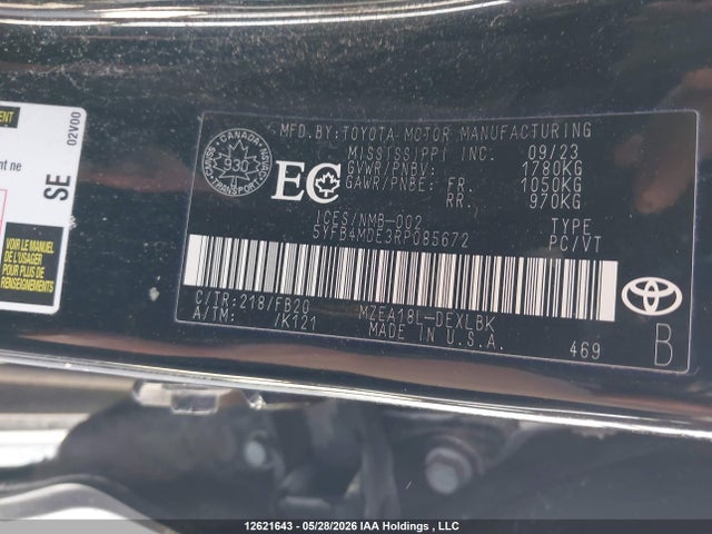 5YFB4MDE3RP085672 Toyota COROLLA LE