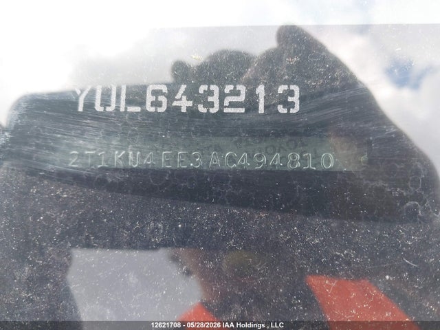2010 Toyota Matrix მანქანა იყიდება აუქციონზე, vin: 2T1KU4EE3AC494810, აუქციონის ნომერი: 12621708