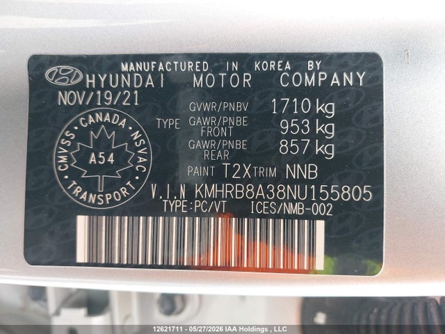 Продажа на аукционе авто 2022 Hyundai Venue, vin: KMHRB8A38NU155805, номер лота: 12621711