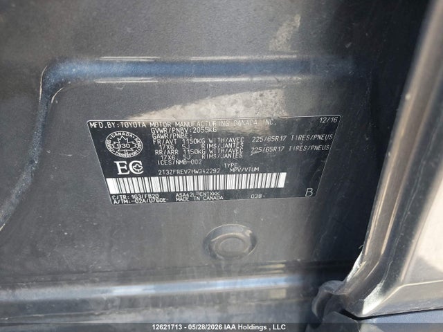 Продажа на аукционе авто 2017 Toyota Rav4, vin: 2T3ZFREV7HW342292, номер лота: 12621713