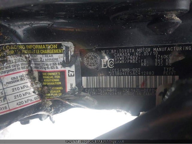12621717 :رقم المزاد ، 2T1BU4EE5AC412883 vin ، 2010 Toyota Corolla Ce مزاد بيع