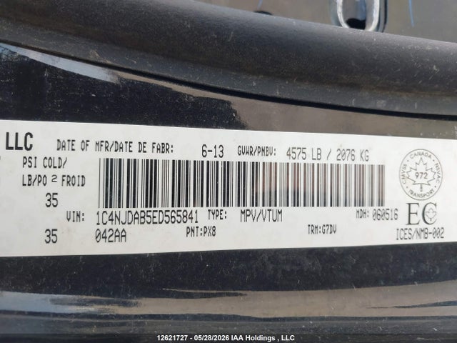 Продажа на аукционе авто 2014 Jeep Compass Sport/north, vin: 1C4NJDAB5ED565841, номер лота: 12621727