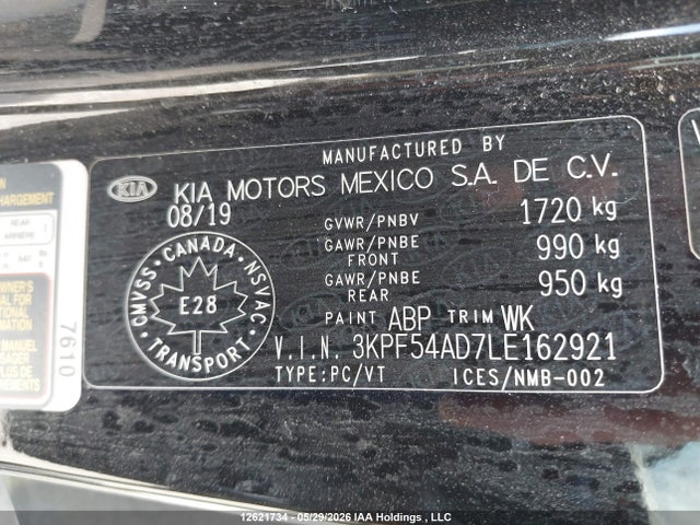 Продажа на аукционе авто 2020 Kia Forte Ex/ex Limited/ex Premium/ex+, vin: 3KPF54AD7LE162921, номер лота: 12621734