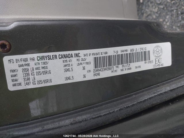 Продажа на аукционе авто 2010 Dodge Grand Caravan Se, vin: 2D4RN4DE9AR396073, номер лота: 12621744