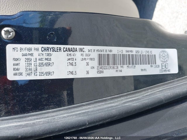 Dodge Grand Caravan Crew 2014 2C4RDGDG1ER186138 Image 9