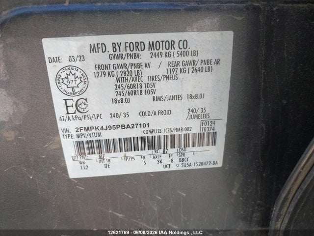 Ford EDGE SEL 2023 2FMPK4J95PBA27101 Image 19