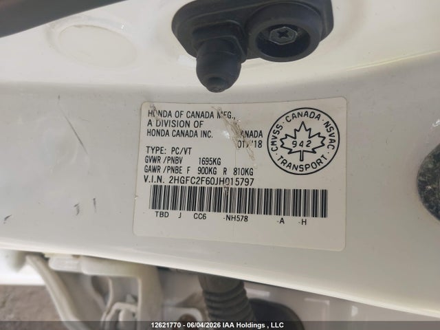 Honda Civic Lx 2018 2HGFC2F60JH015797 Image 9
