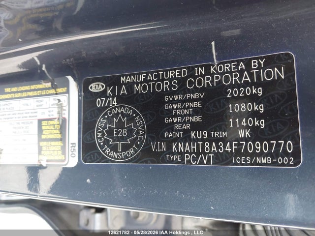 Aukcja sprzedaży 2015 Kia Rondo, vin: KNAHT8A34F7090770, numer aukcji: 12621782