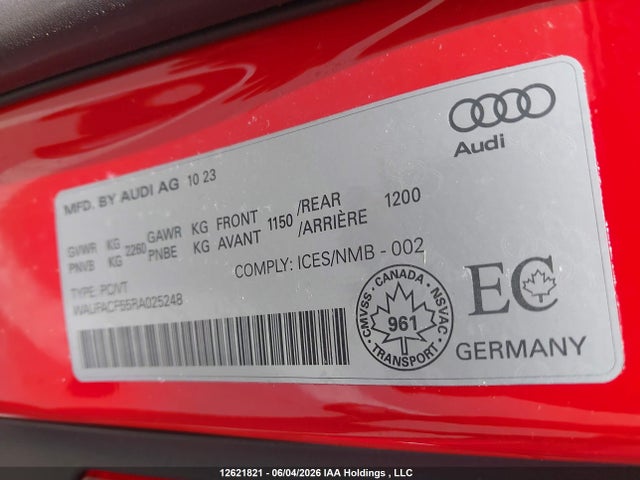 Продажа на аукционе авто 2024 Audi A5 Sportback, vin: WAUFACF55RA025248, номер лота: 12621821