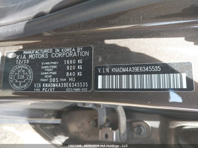 2014 Kia Rio Ex/ex+/lx/lx+/sx მანქანა იყიდება აუქციონზე, vin: KNADM4A39E6345535, აუქციონის ნომერი: 12621846