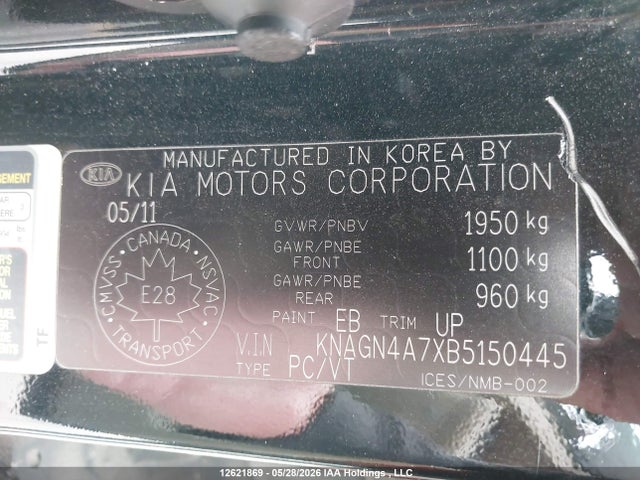 Aukcja sprzedaży 2011 Kia Optima Ex/ex Luxury/ex+, vin: KNAGN4A7XB5150445, numer aukcji: 12621869