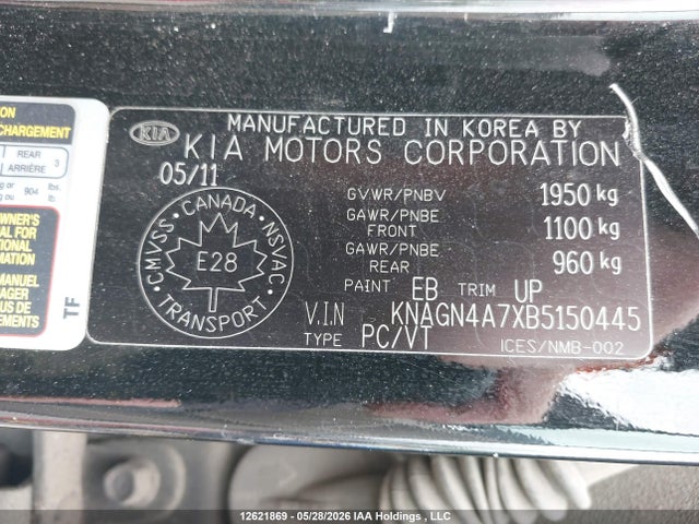 Aukcja sprzedaży 2011 Kia Optima Ex/ex Luxury/ex+, vin: KNAGN4A7XB5150445, numer aukcji: 12621869