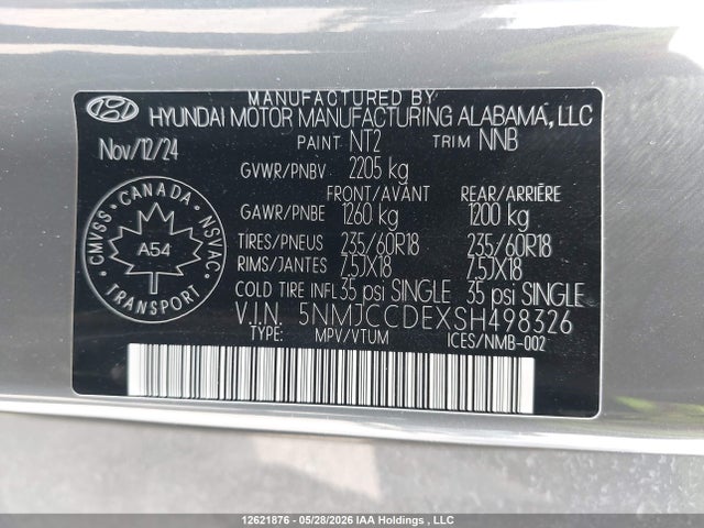 12621876 :رقم المزاد ، 5NMJCCDEXSH498326 vin ، 2025 Hyundai Tucson N Line مزاد بيع