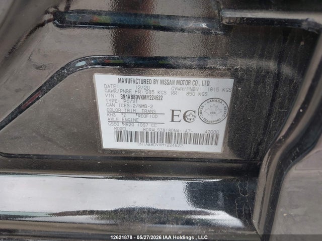 Aukcja sprzedaży 2021 Nissan Sentra Sr, vin: 3N1AB8DVXMY224622, numer aukcji: 12621878